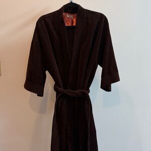 Vintage Joseph Horne Co. The Men’s Store Brown Kimono Robe Size M Velour Y2K